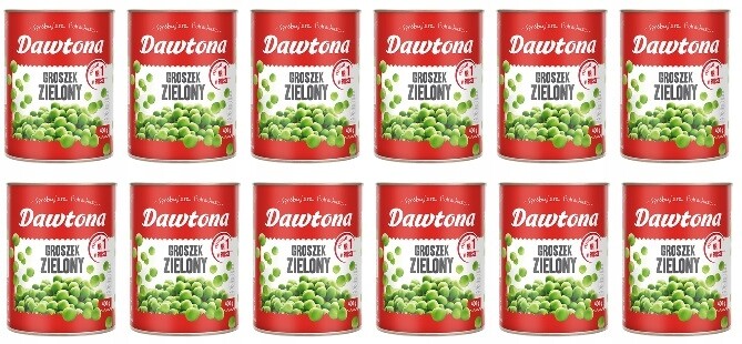 12 x 400 g Dawtona Konzervovaný hrášek Karton