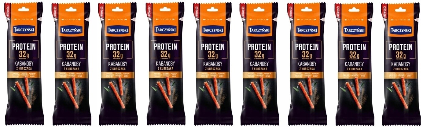 9x 80g Tarczyński Protein Kabanos z kuřecího masa a polotovaru