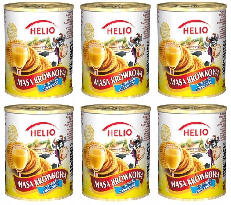 6 x 400 g Helio Tekutý karamel s příchutí advocata Karton