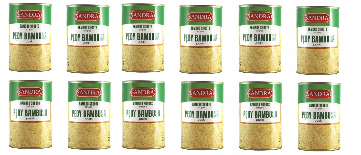 12 x 425 g Sandra bambusové výhonky proužky ve vodě Svařovací