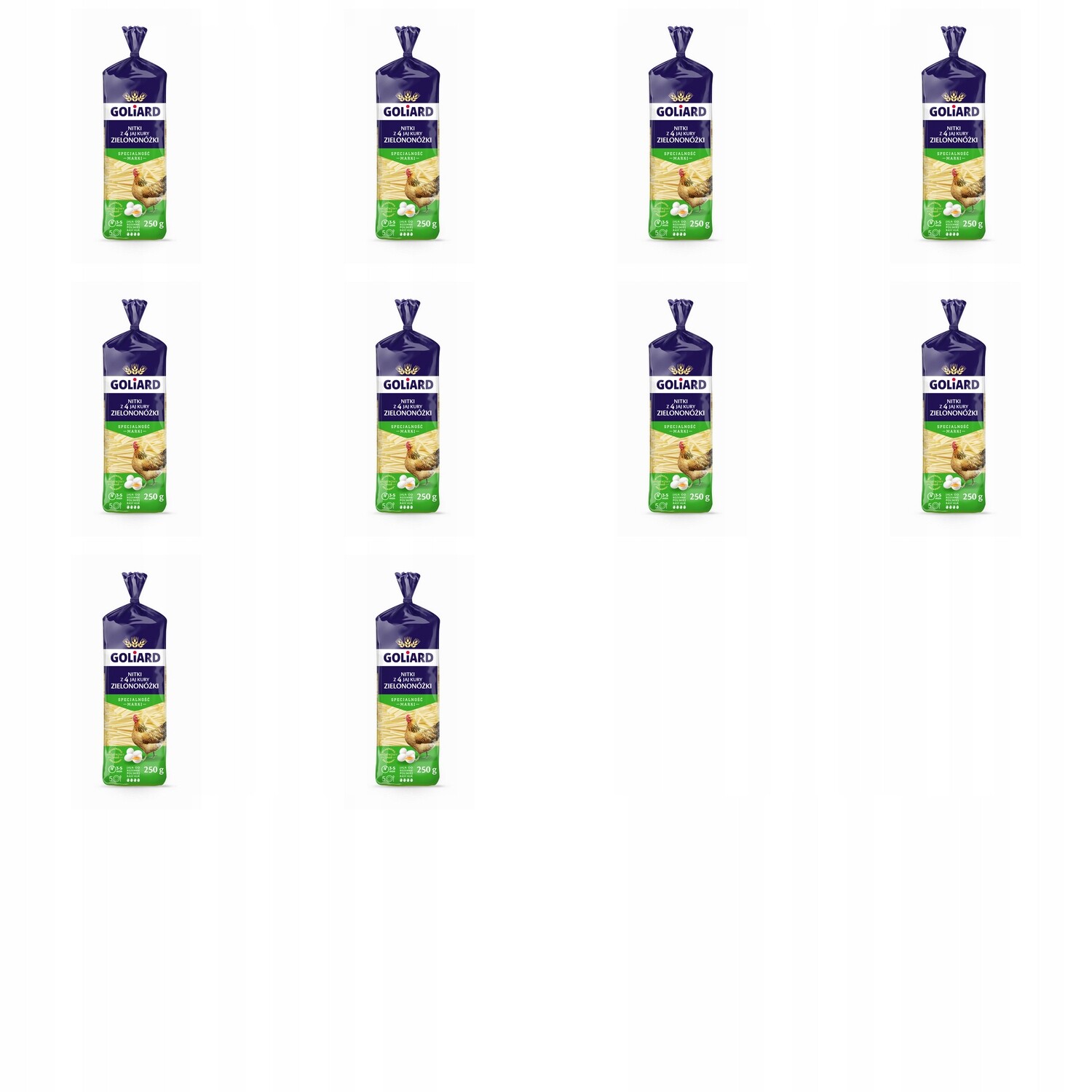 10 x 250 g Goliard těstoviny nitka 4-vajíčka zelená Karton
