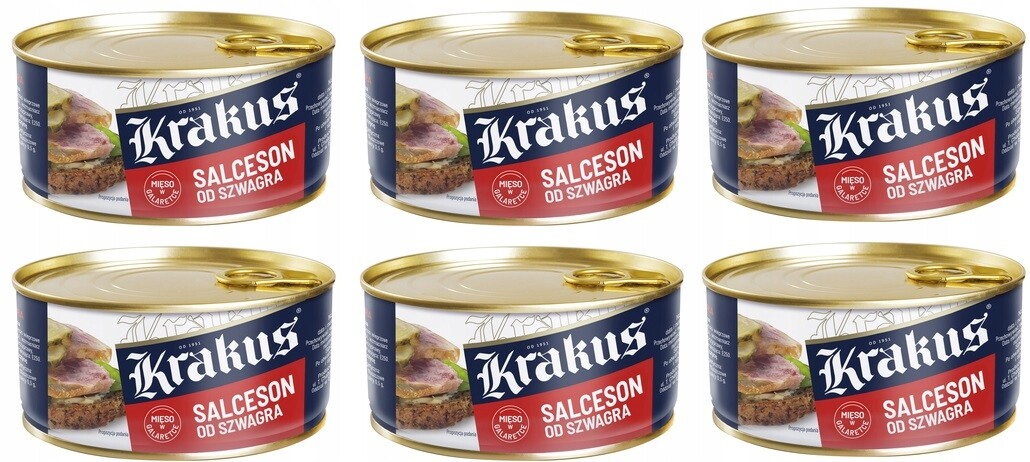 6 x 300 g Krakus Tlačenka od švagra konzerva Karton