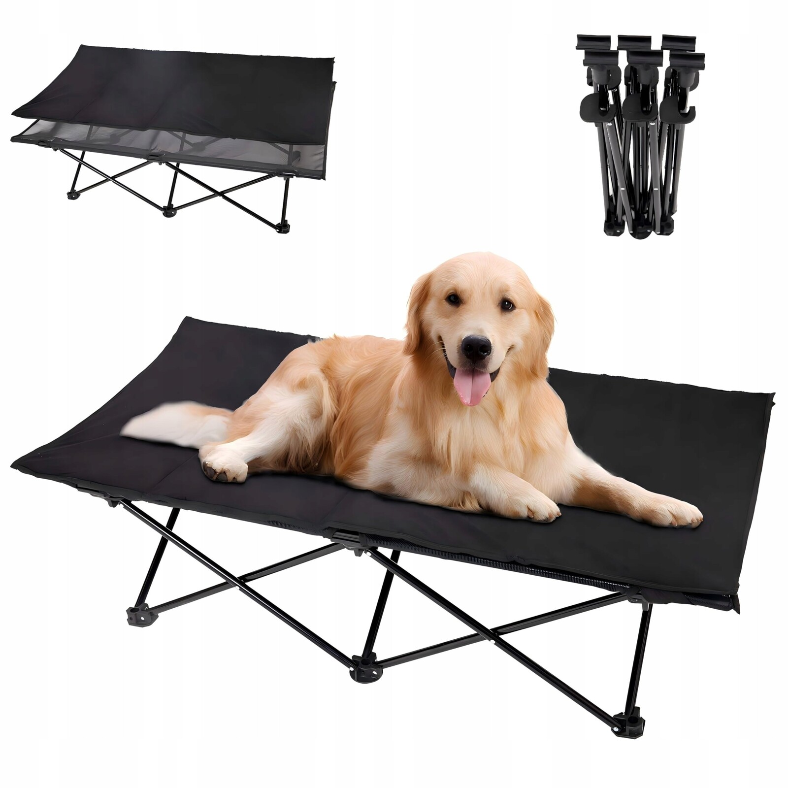 Kingcamp Vyvýšená Postel Pro Psa Outdoor Prodyšná podložka 121x68x30 cm