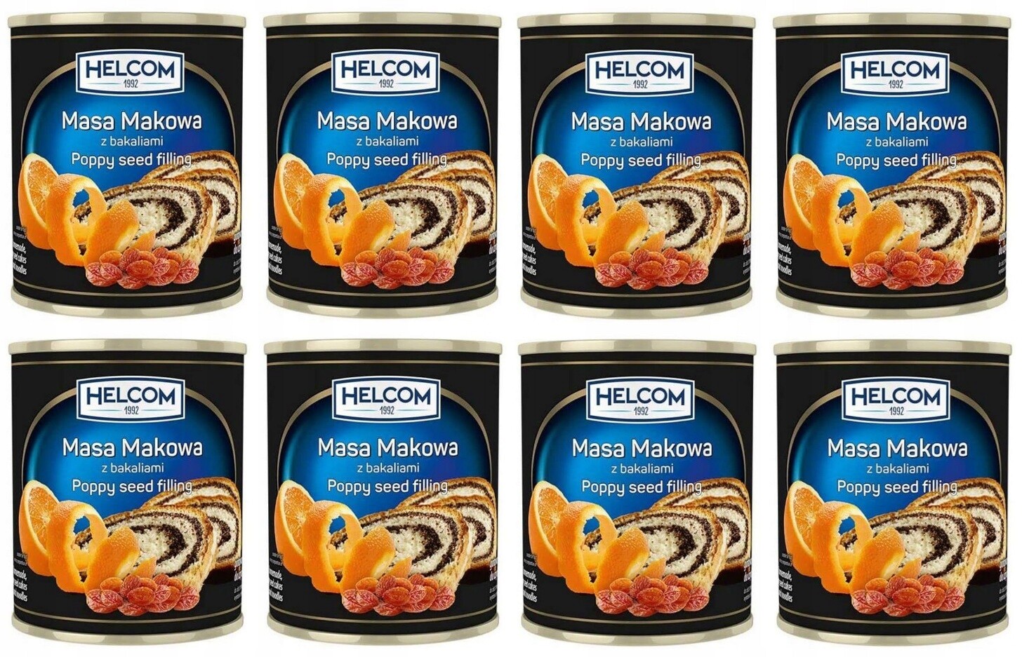 8 x 380 g Helcom Maková náplň s bakalií Karton