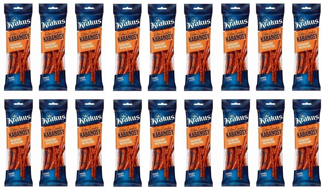 18x 95g Krakus Kuřecí a vepřové kabanosy Karton