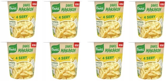 8 x 66 g Knorr Jídlo Těstoviny 4 sýry instantní jídlo Karton