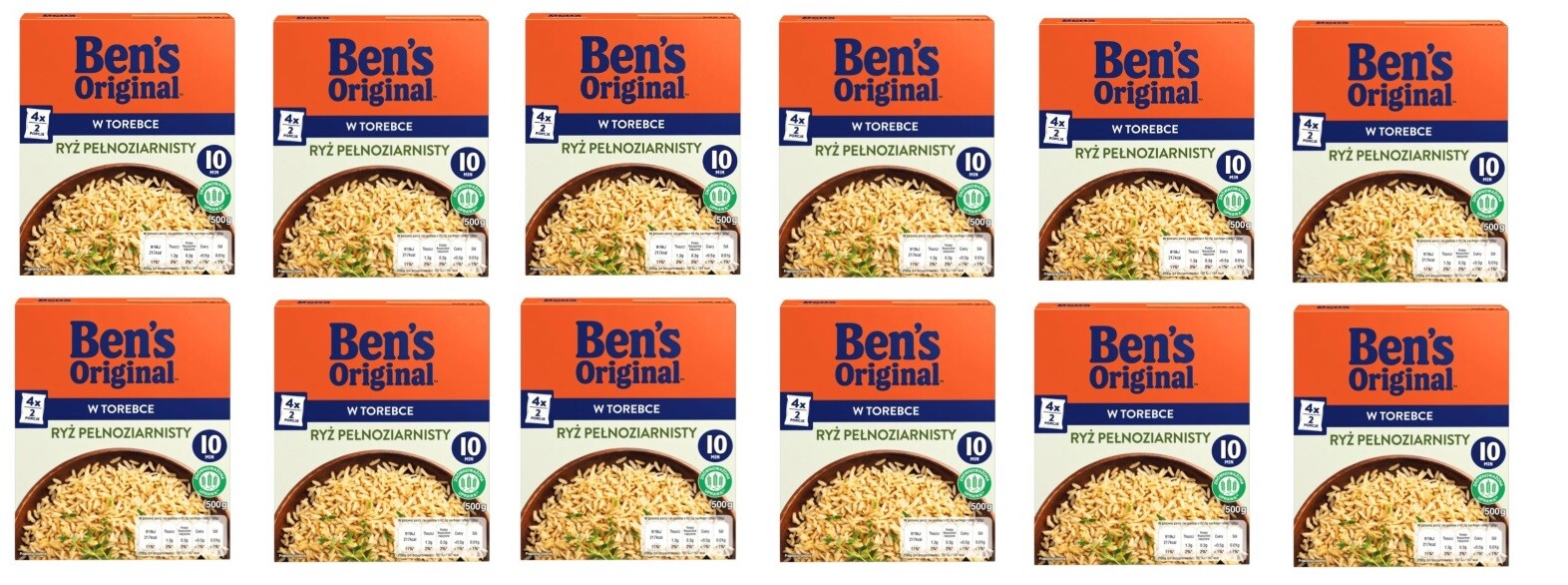 12 x 500 g Uncle Ben's rýže celozrnná paraboiled v sáčcích Karton