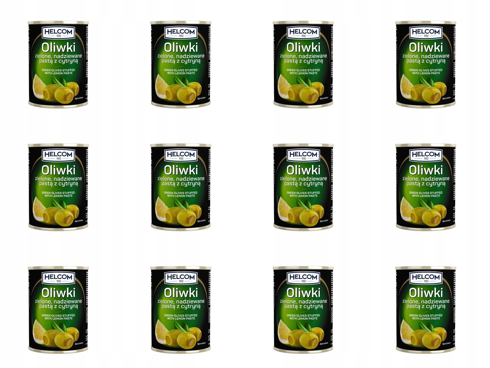 12 x 300 ml Helcom Zelené olivy plněné citronem Karton