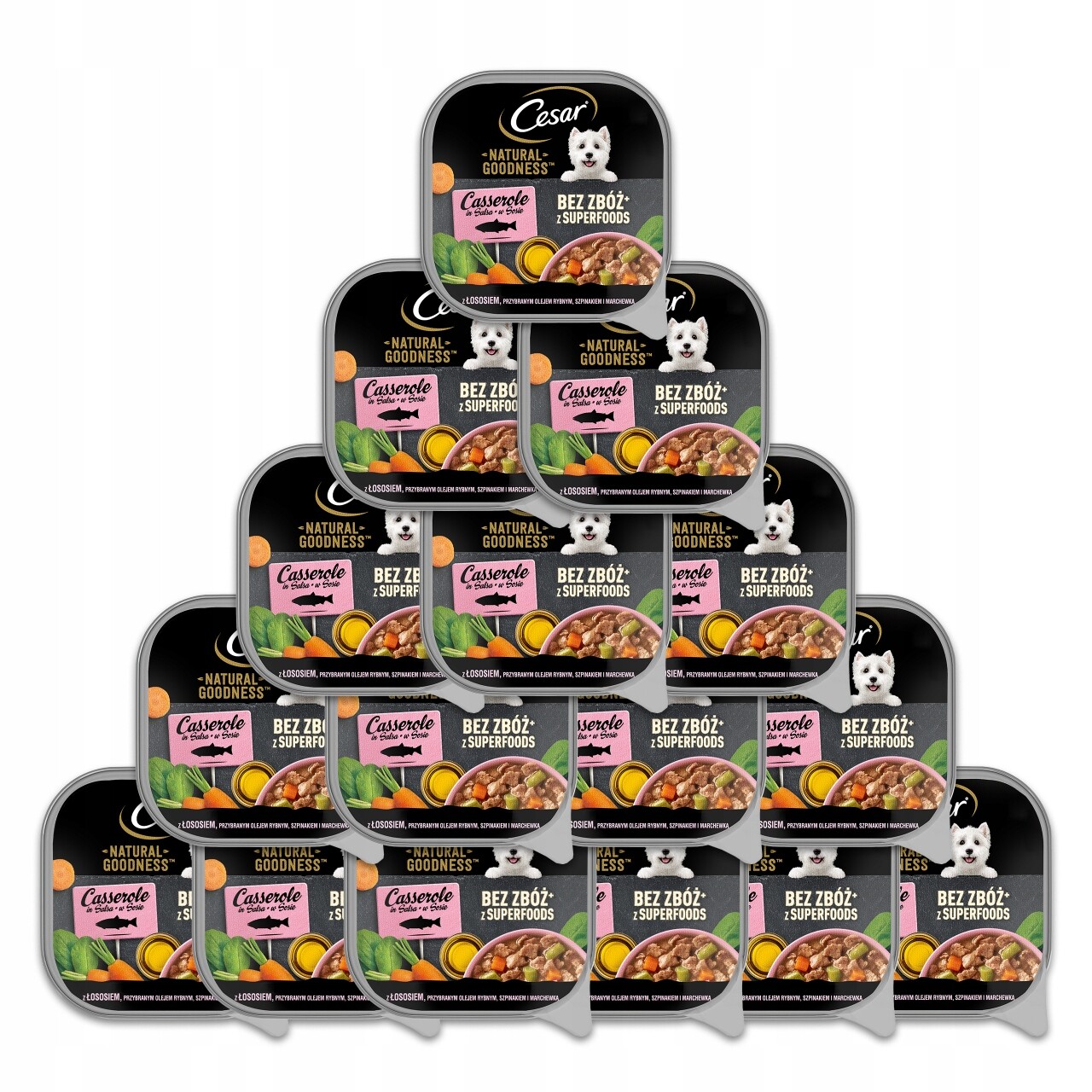 Kompletní krmivo Cesar pro dospělé psy s lososem 16x100g