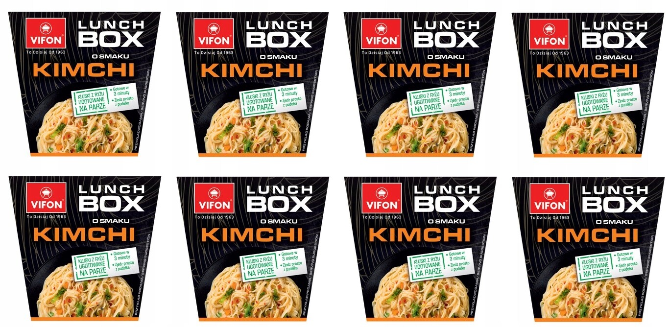 8x 85g Vifon Lunch Box Kim Chi Karton (Balení)