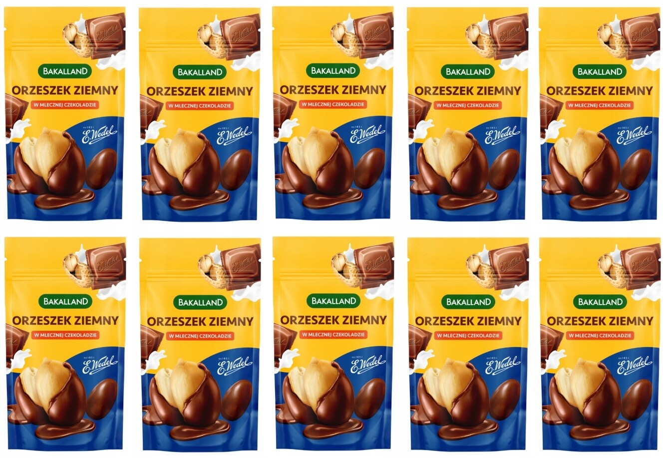 10 x 72 g Bakalland Arašíd v mléčné čokoládě Wedel Karton