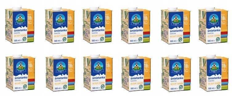 12x 500 ml Łowicz Smetana Uht 18% Karton