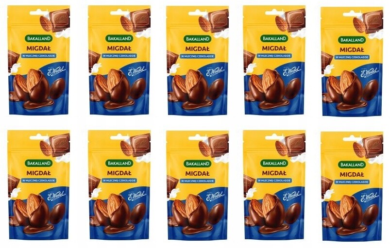 10 x 75 g Bakalland Mandle v mléčné čokoládě Karton