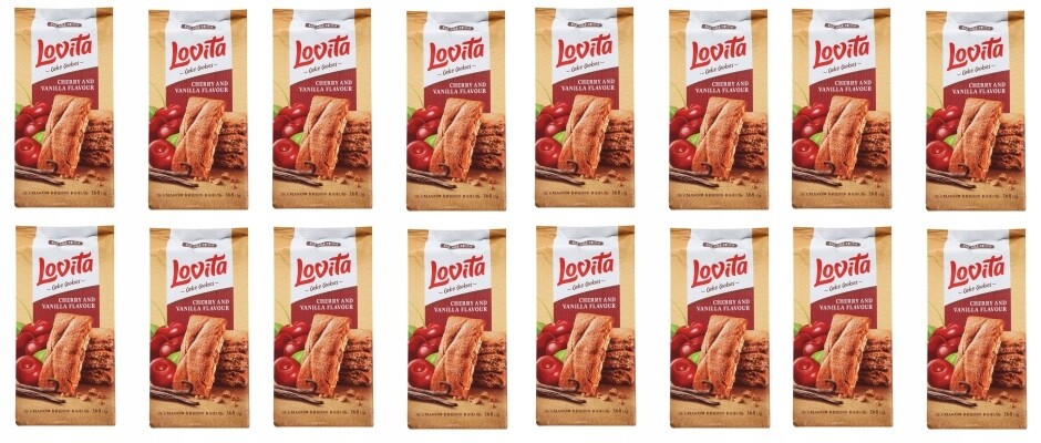 16 x 168 g Roshen Lovita Sušenky s třešňovo-vanilkovou náplní Karton