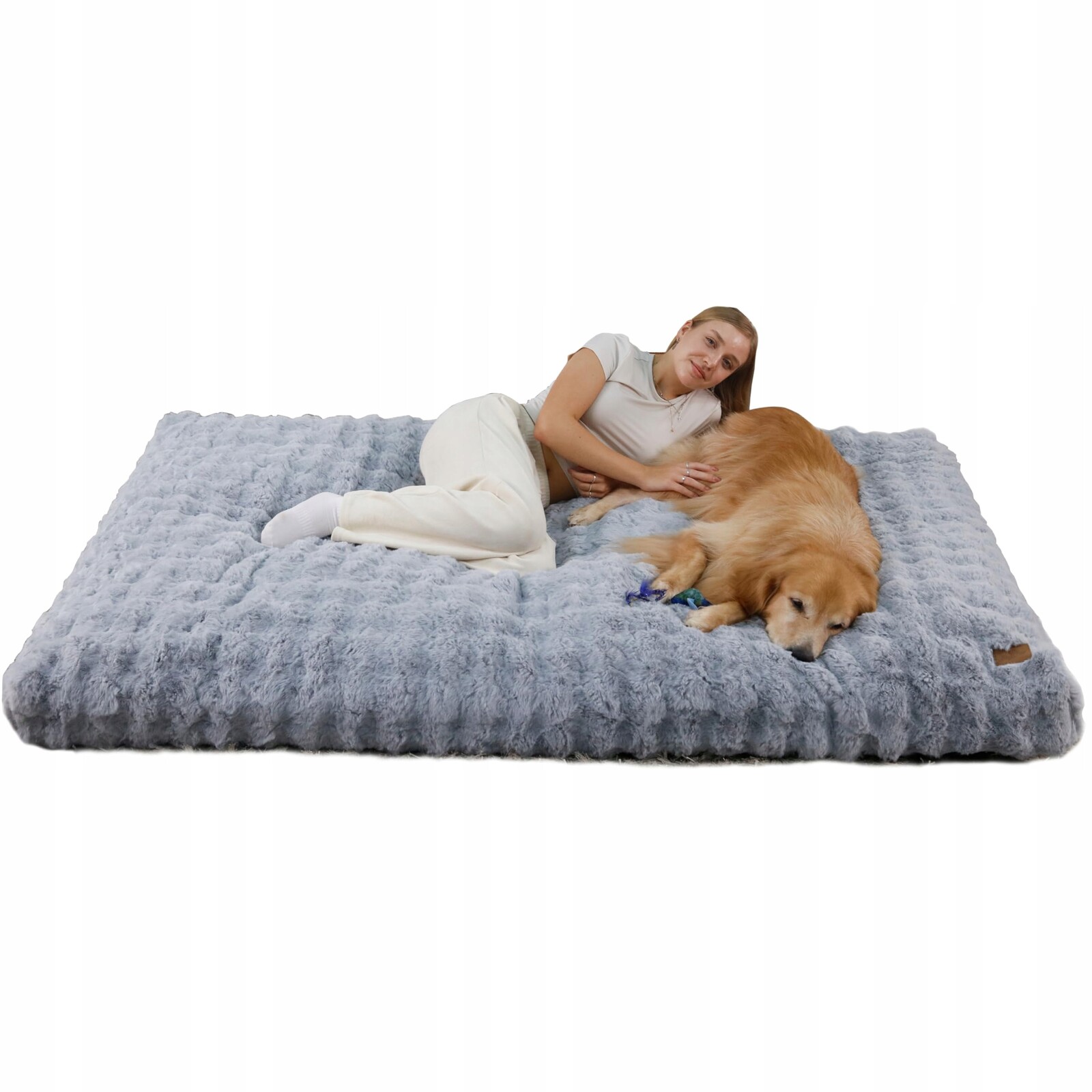 Bingopaw Pelíšek pro lidi a psy 200x130x18 cm Měkké Šedé 4XL