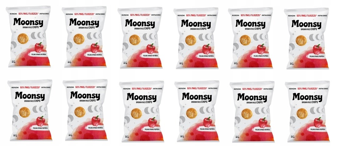 12x 60g Moonsy chipsy rýžová paprika Karton
