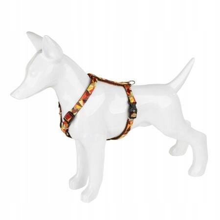 Barry King Postroj pro psa, vzor podzim, páska, 30MM/60-100CM, hnědý