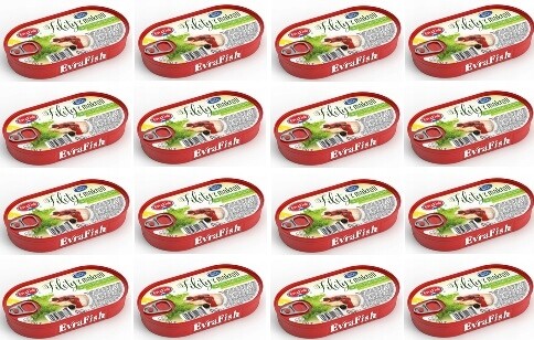 16 x 170 g Evrafish Filé z makrely omáčka rajče s olivami a kapary Karton