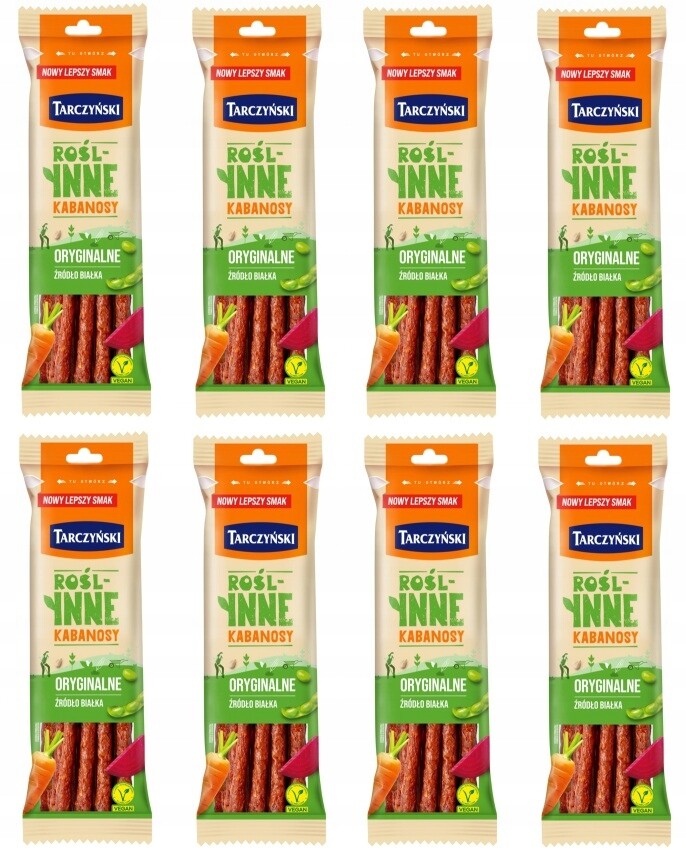 8x 90g Tarczyński Rostlinné kabanosy originální Karton