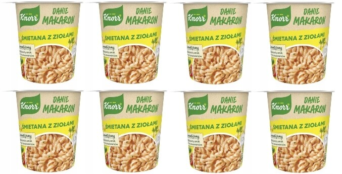 8 x 59 g Knorr Jídlo Těstoviny Smetana s bylinkami instantní pokrm Karton