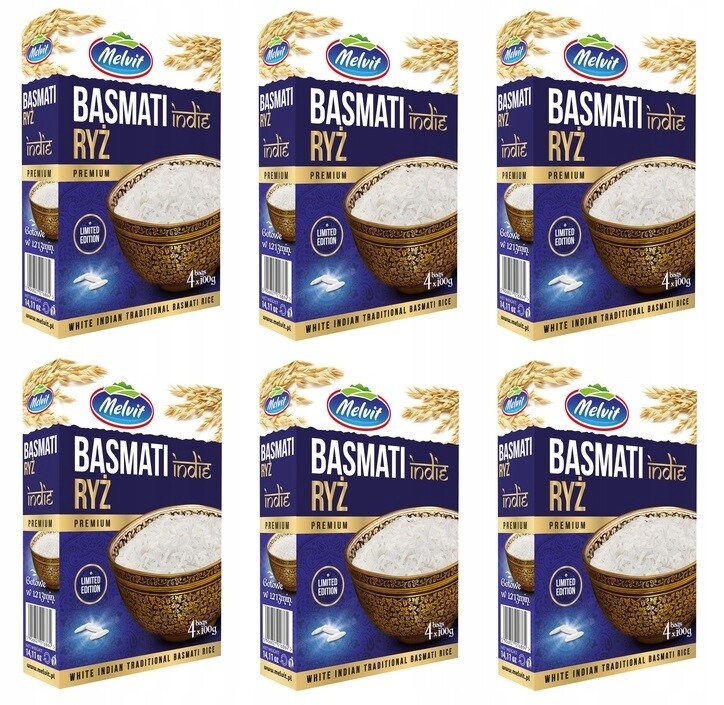 6x 400 g Melvit Rýže Basmati Indie (4x 100 g) Karton