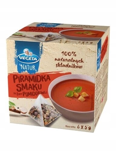 6 x Vegeta Natur Pyramida s příchutí do rajčatové polévky 30 g (6 x 5 g)