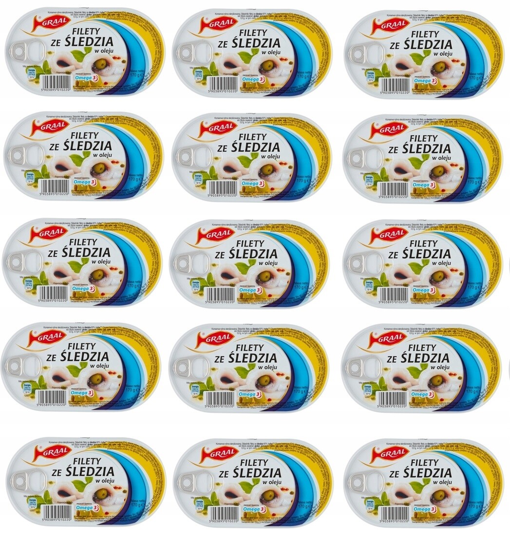 15 x 170 g Graal filé ze sleďů v oleji Karton