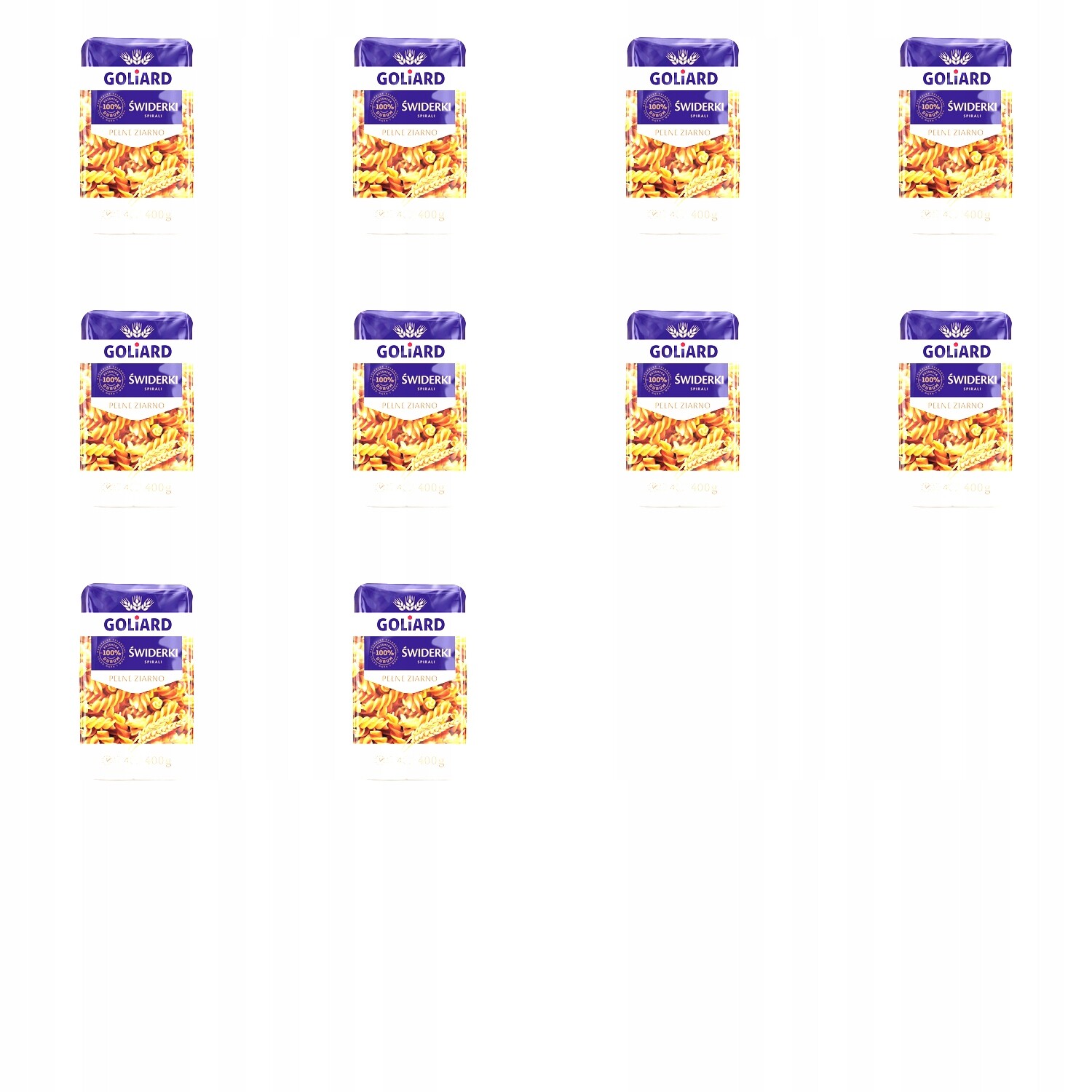 10 x 400 g Goliard těstoviny vřeteno plné zrno Karton