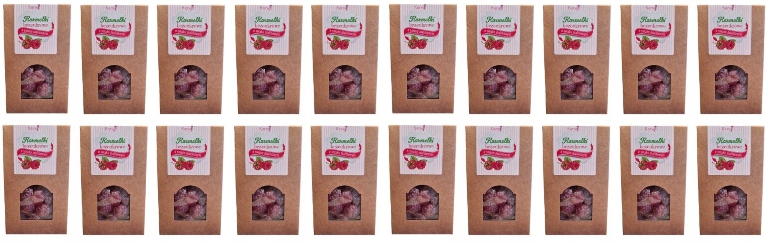 20 x 120 g Karwit Karamelky bez cukru s malinovou příchutí Karton