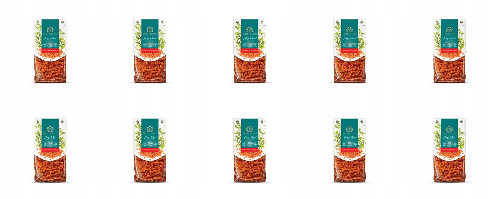 10 x 250 g Bartolini Těstoviny z červené čočky vřeteno Karton