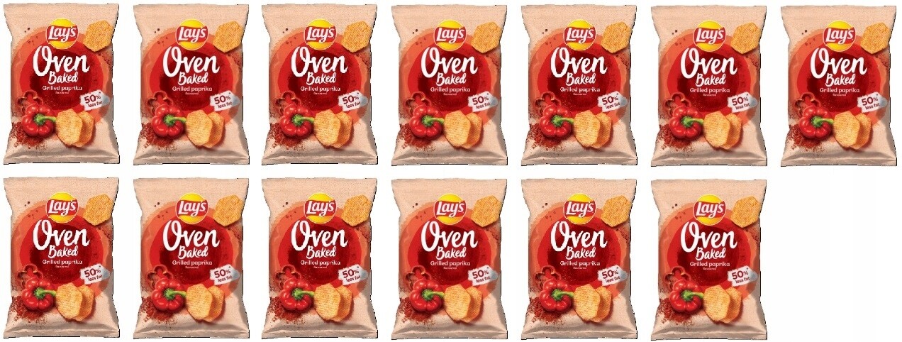 13 x 110 g Lay's Oven Baked Grilled Paprika chipsy Půlka Kartonu