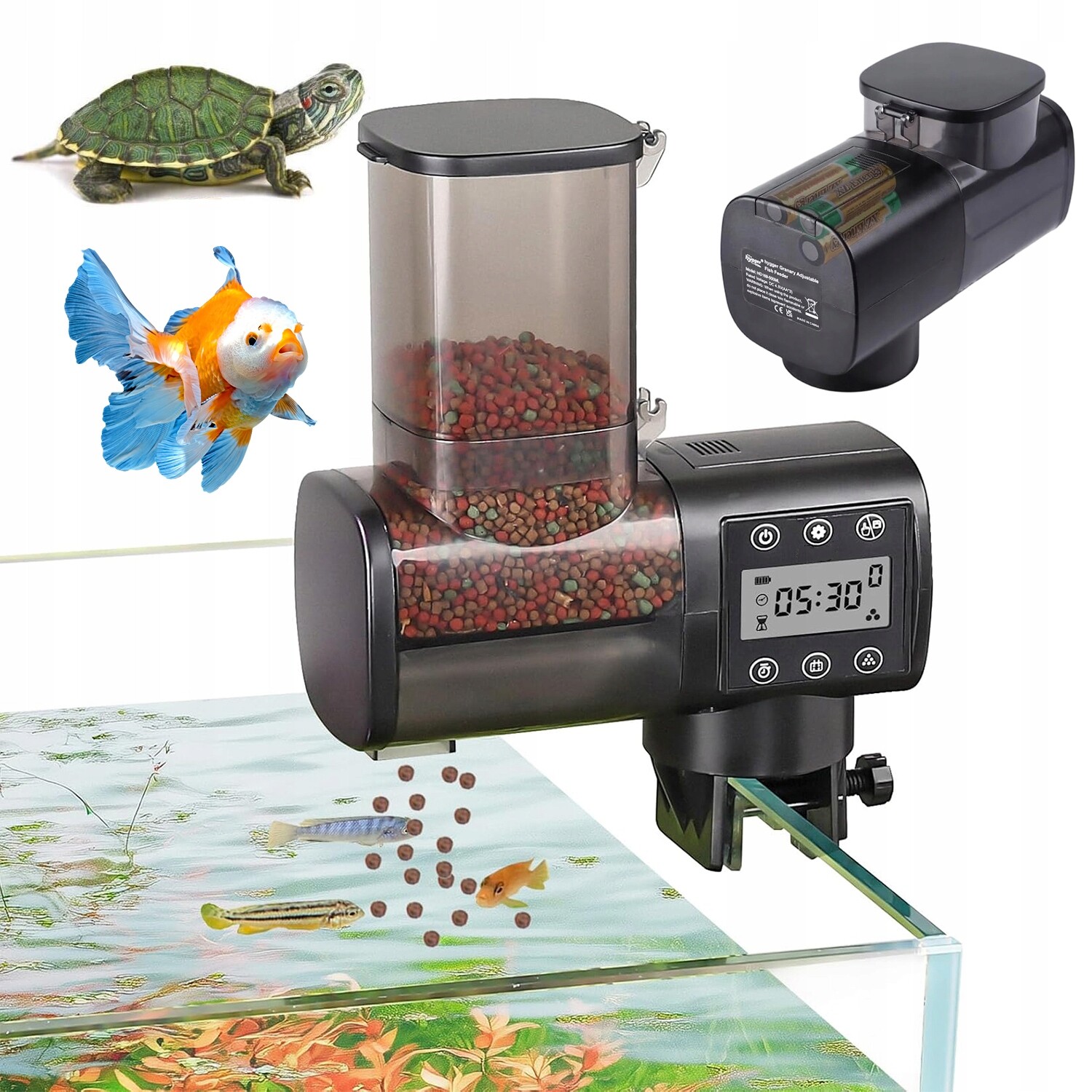 Automatický Krmítko Pro Ryby Dávkovač Krmiva Do Akvária S Časovačem 500 ML