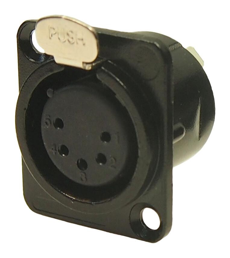 Cliff Electronic Components Fc61950 Xlr Connector, Socket, 5Pos, Panel