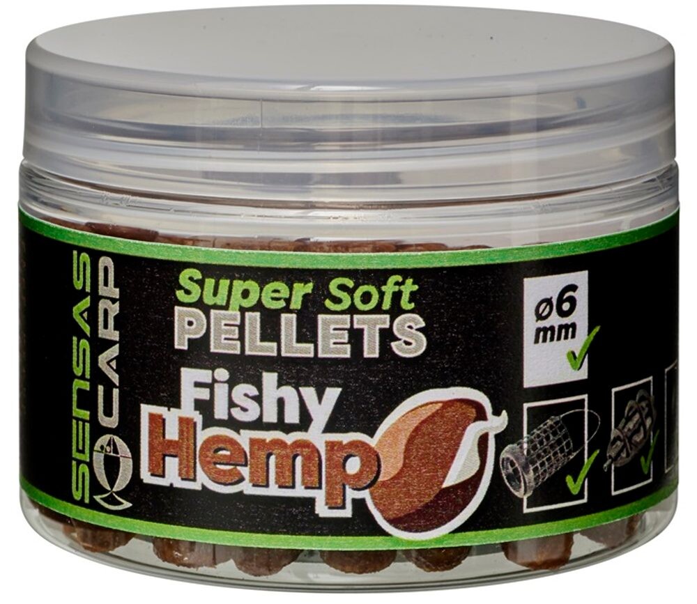 Sensas Pelety Super Soft Fishy Hemp 60g - 6mm