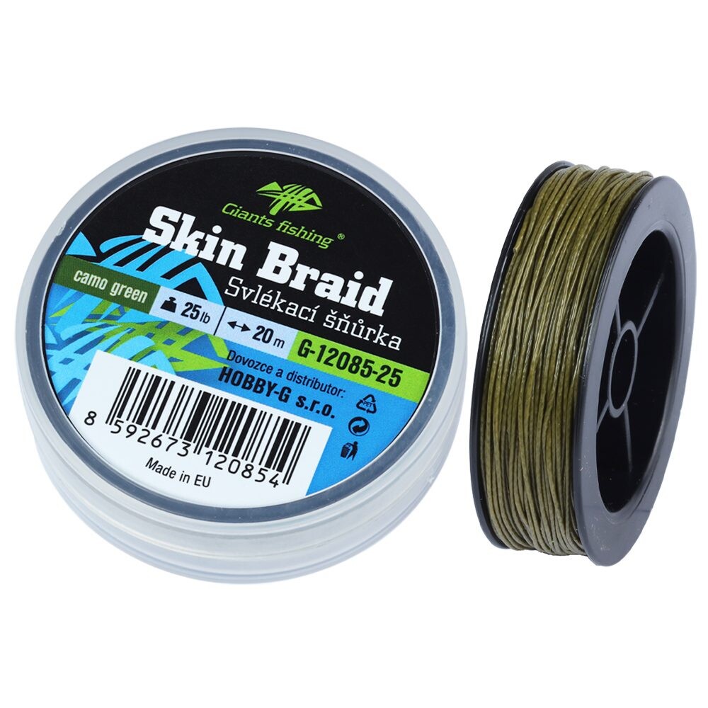 Giants fishing Svlékací šnůra Carp Line Skin Braid Camo green 20m - 25Lb