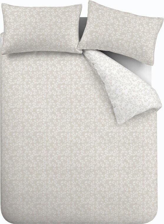 Béžové 3dílné povlečení na dvoulůžko/prodloužené z bavlněného perkálu 230x220 cm Shadow Leaves – Bianca