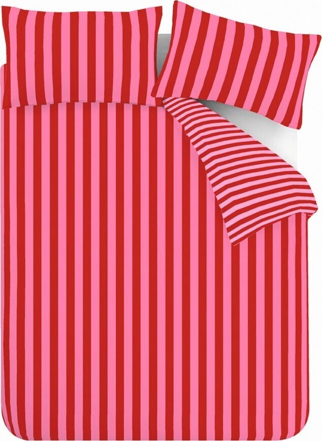 Červené/růžové 3dílné povlečení na dvoulůžko 200x200 cm Stripe Tease – Sassy B