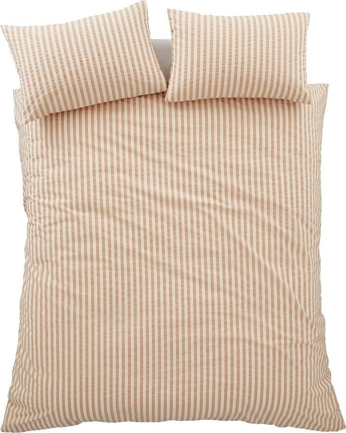 Oranžové 3dílné povlečení na dvoulůžko 200x200 cm Cotton Rich Woven Stripe – Pineapple Elephant