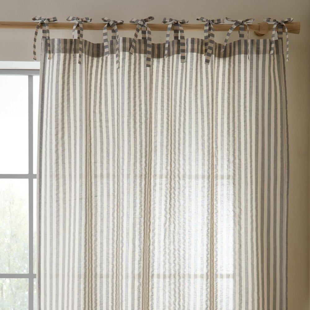 Šedý závěs 140x183 cm Zanzibar Woven Stripe – Pineapple Elephant