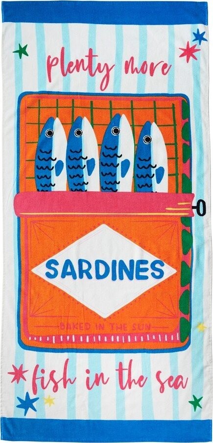 Bavlněná plážová osuška 76x160 cm Sardines – Catherine Lansfield