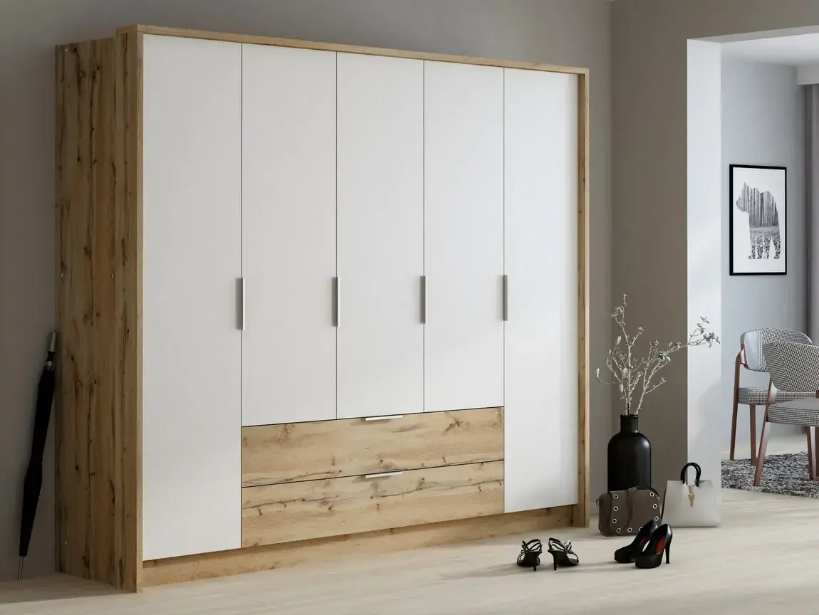 Casarredo Šatní skříň VALTURA 255 - dub wotan/bílá