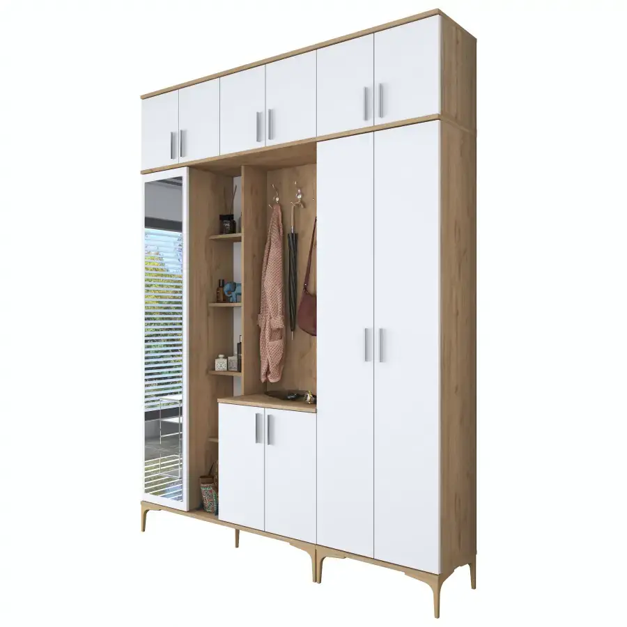 Casarredo Předsíňová stěna RIBERA - ořech/bílá