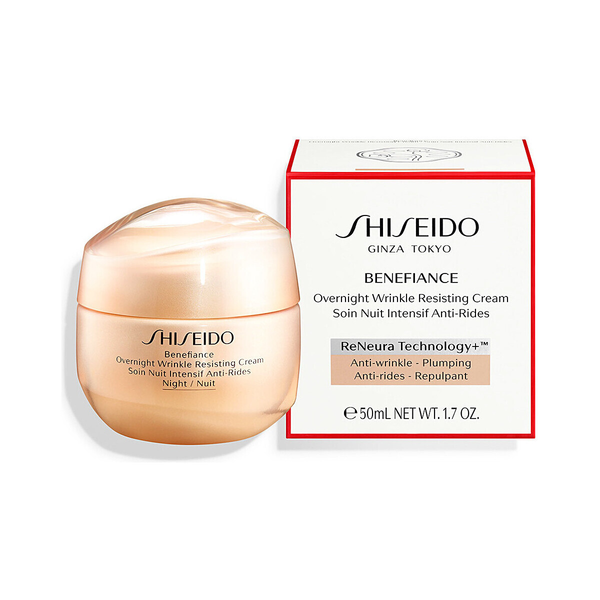 Shiseido  Benefiance Overnight Wrinkle Resisting Cream - 50ml  ruznobarevne