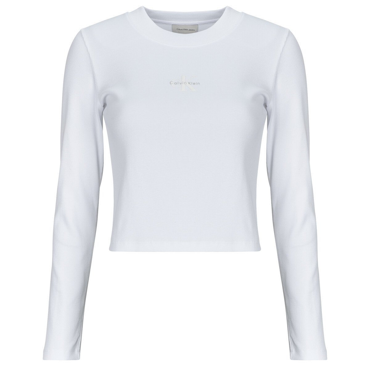 Calvin Klein Jeans  A- LS MONOGRAM BABY TEE  Bílá