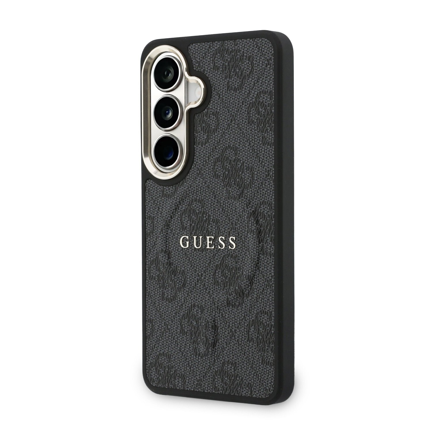 Guess PU Leather 4G Gold Frame Magnetic Zadní Kryt pro Samsung Galaxy S26 Black
