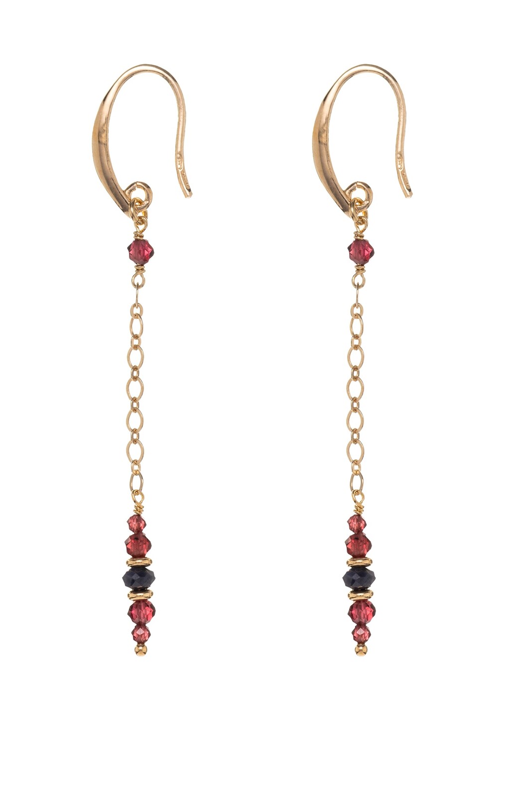 Alisia Dlouhé pozlacené náušnice se safírem a granáty AL5235.01.000