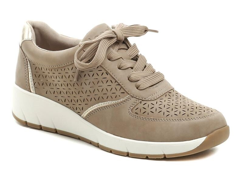 Jana 8-23766-46 béžové dámské polobotky na klínu