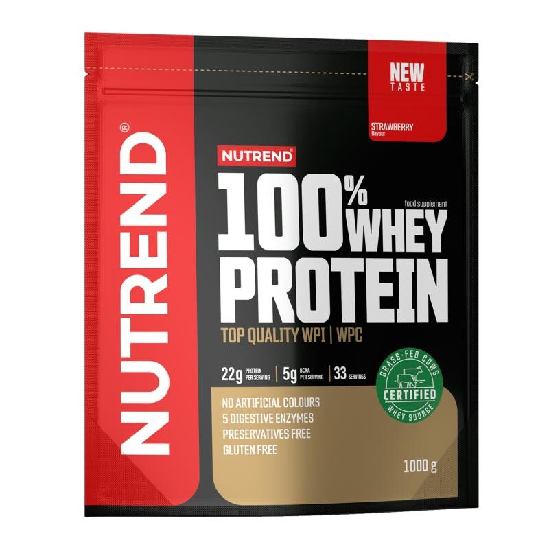 NUTREND 100% Whey Protein, sáček, 1000 g jahoda