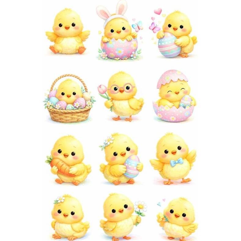 Jedlý papír k vystříhnutí velikonoční kuřátko A4 - Pictu Hap