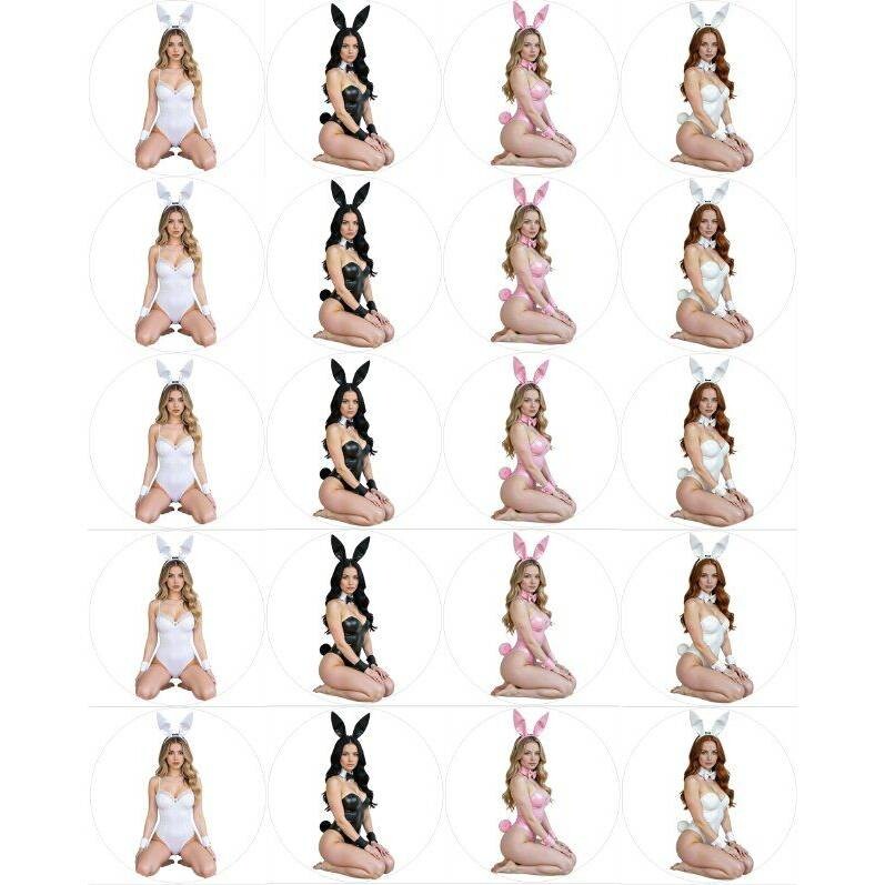 Jedlý papír na muffiny k vystříhnutí velikonoční zajíčci - ženy A4 - Pictu Hap